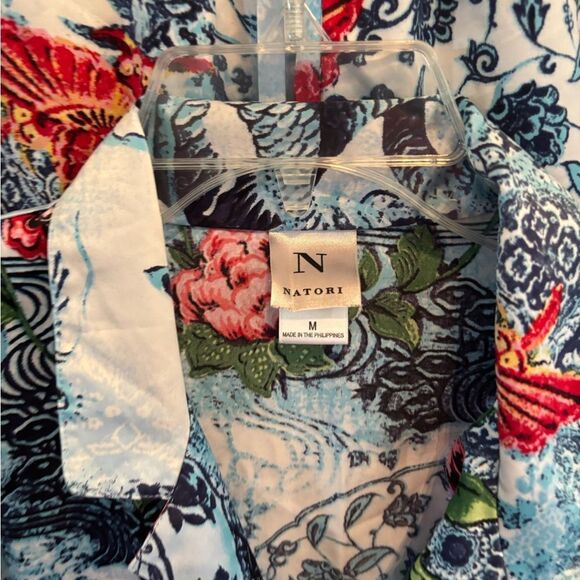 Natori Blue and Red Floral and Dragon Pajama Set - Picture 8 of 9